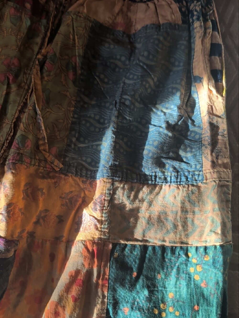 Bohemian Patchwork Pants in Multicolor - Picture 4 of 6